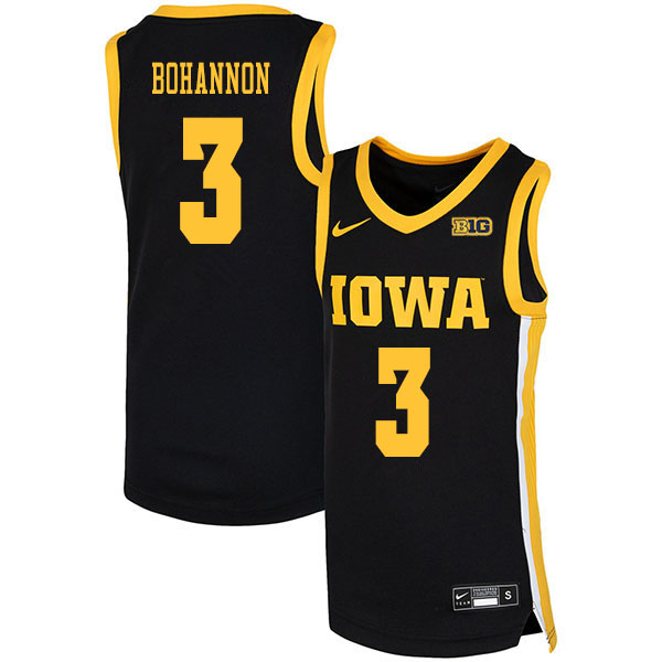 2020 Men #3 Jordan Bohannon Iowa Hawkeyes College Basketball Jerseys Sale-Black
